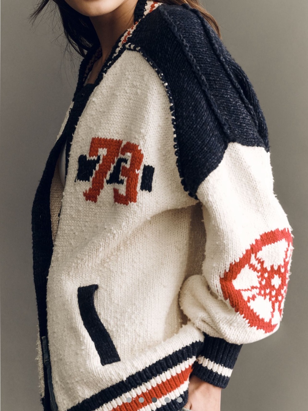 Anthropologie Motorcycle Sweater Cotton Blend Cardigan Pilcro NEW Novelty - Picture 2 of 14